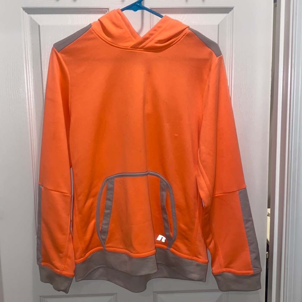 Russell lightweight orange hoodie, size XXL (18)